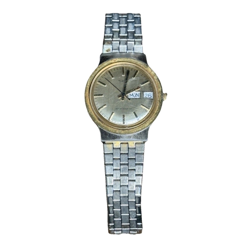 Vintage Timex Marlin Two Tone Wind-up Analog Men's Watch for Repairs - Picture 4 of 4